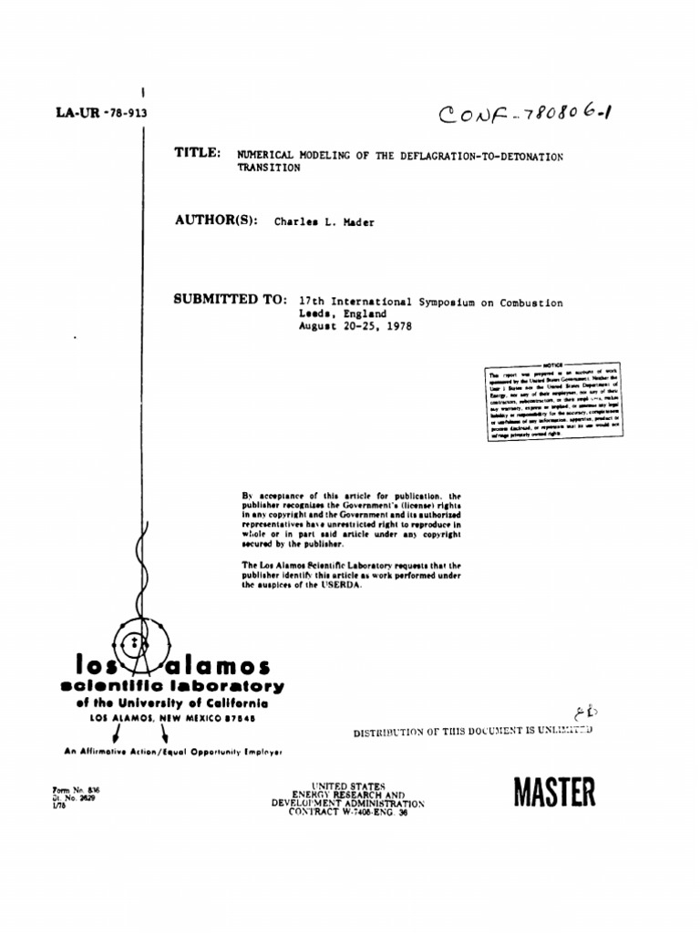 Charles L. Mader - Numerical Modeling of The Deflagration-to-Detonation ...