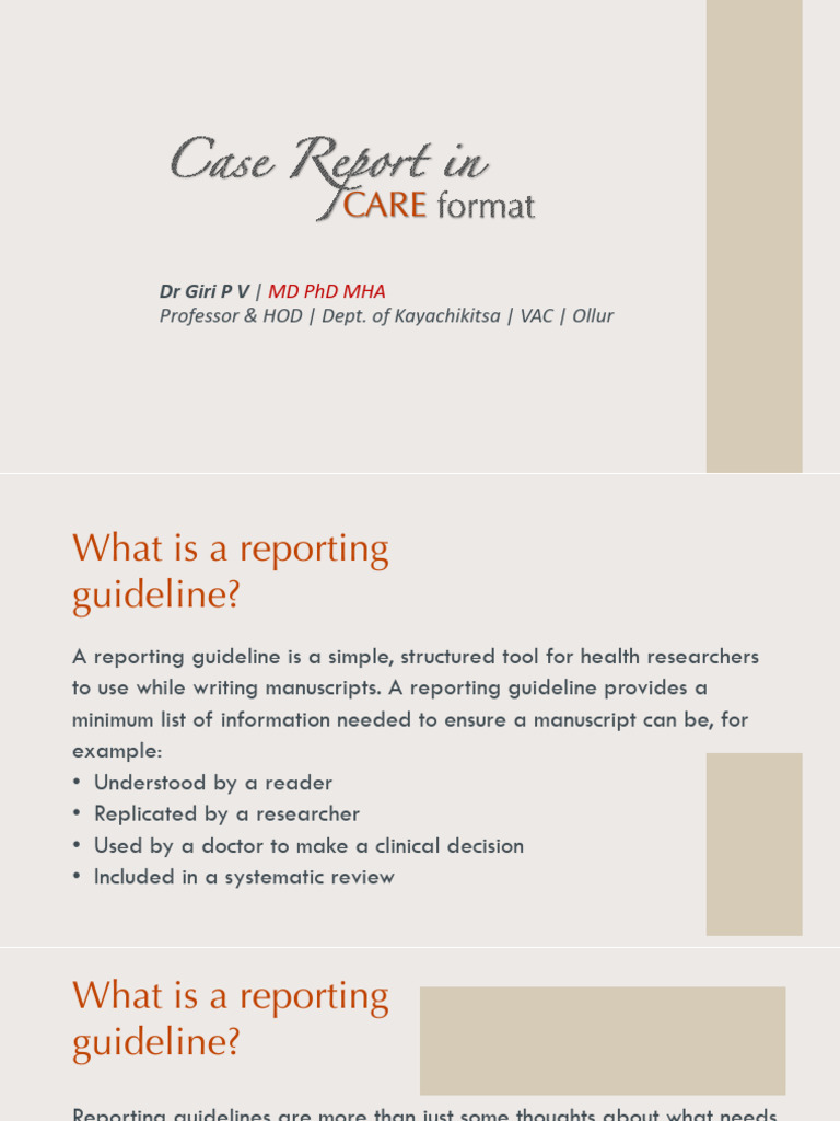 Reporting Guidelines for Case Reports | PDF | Medical Diagnosis ...