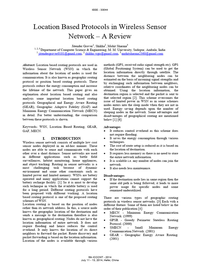 Location Based Protocols | PDF | Wireless Sensor Network | Computer Network