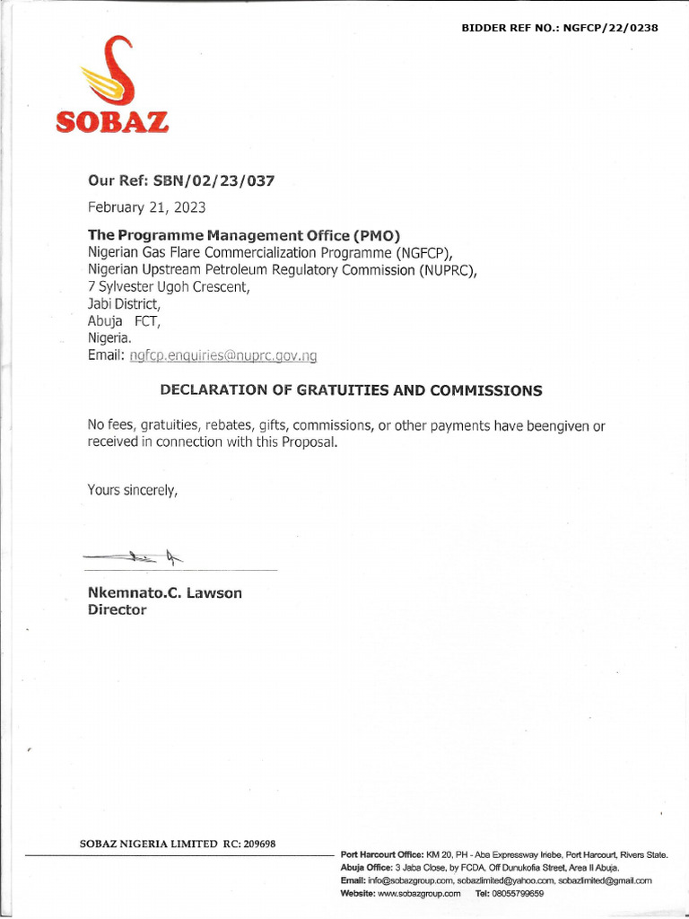 G attachment 7 declaration of gratuities and commissions pdf