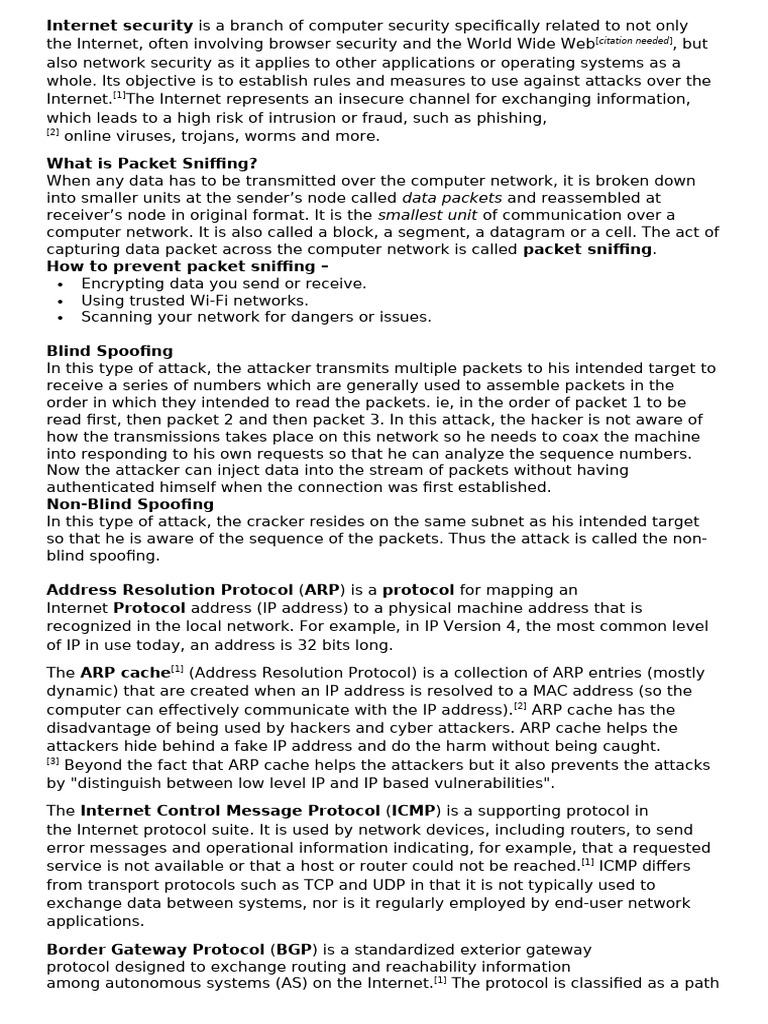 Internet security | PDF | Computer Network | Port (Computer Networking)