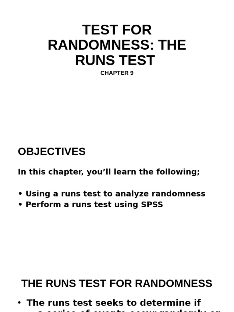 Chapter 9 Test For Randomness | PDF | Standard Score | Sampling ...