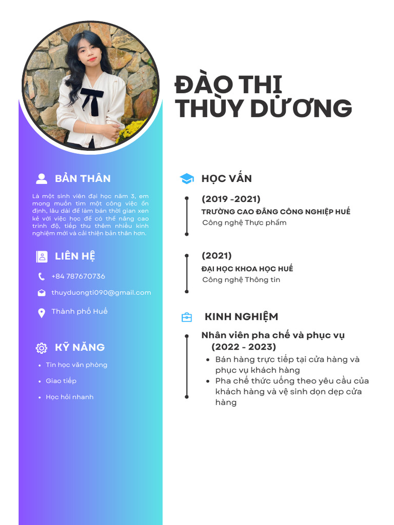 Modern Minimalist CV Resume | PDF