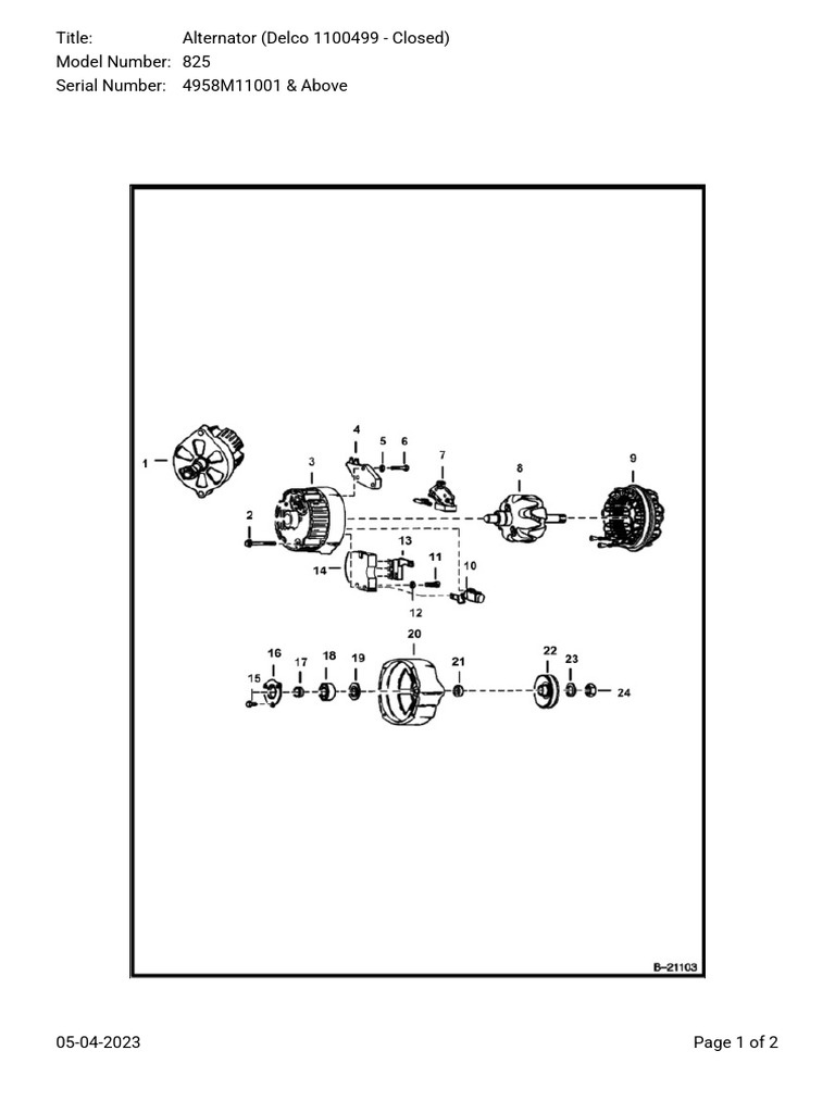 Delco 1100499 Alternator Parts List | PDF | Rectifier | Electrical ...