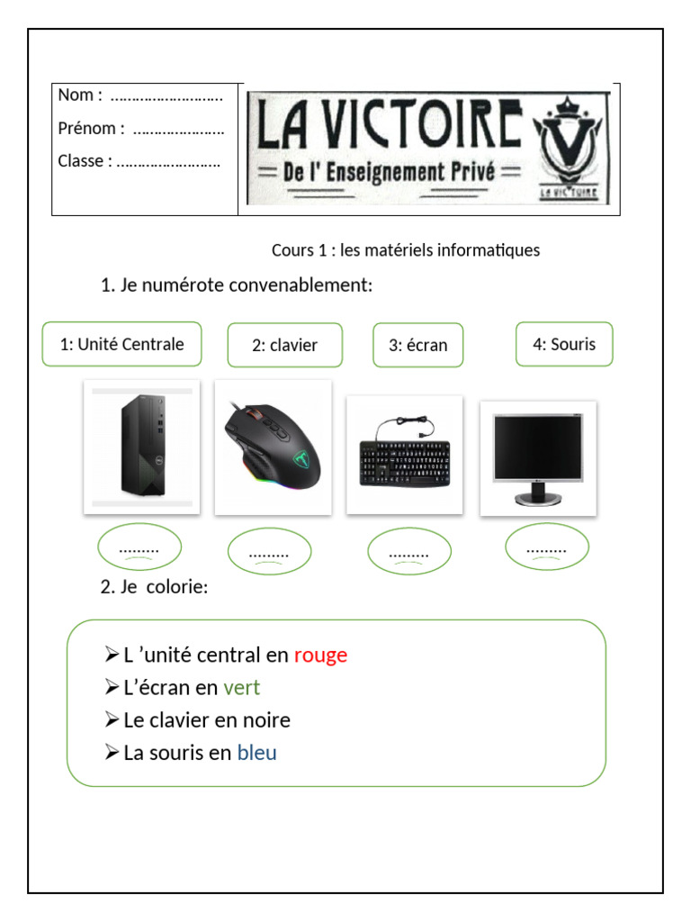 Matériels Informatiques pour CP | PDF