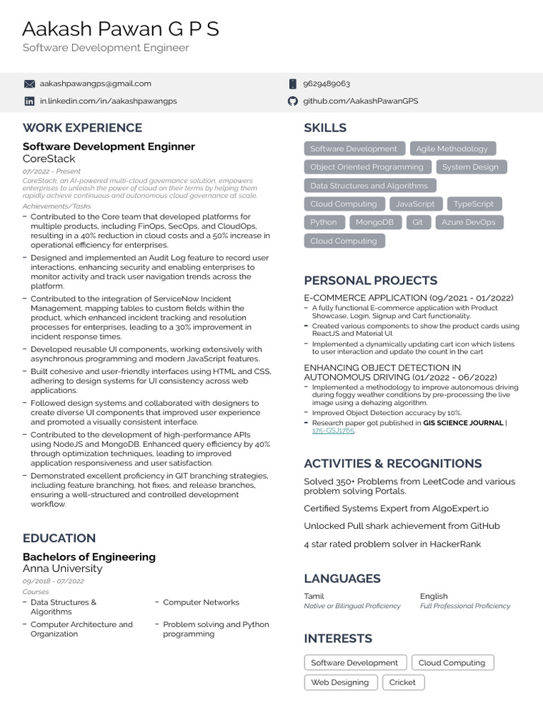 AakashPawan_resume | PDF | User Interface | Computer Science