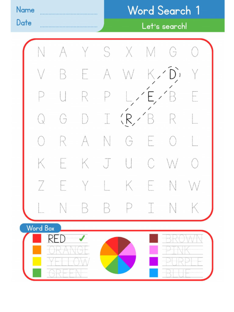Colors - Word Search | PDF