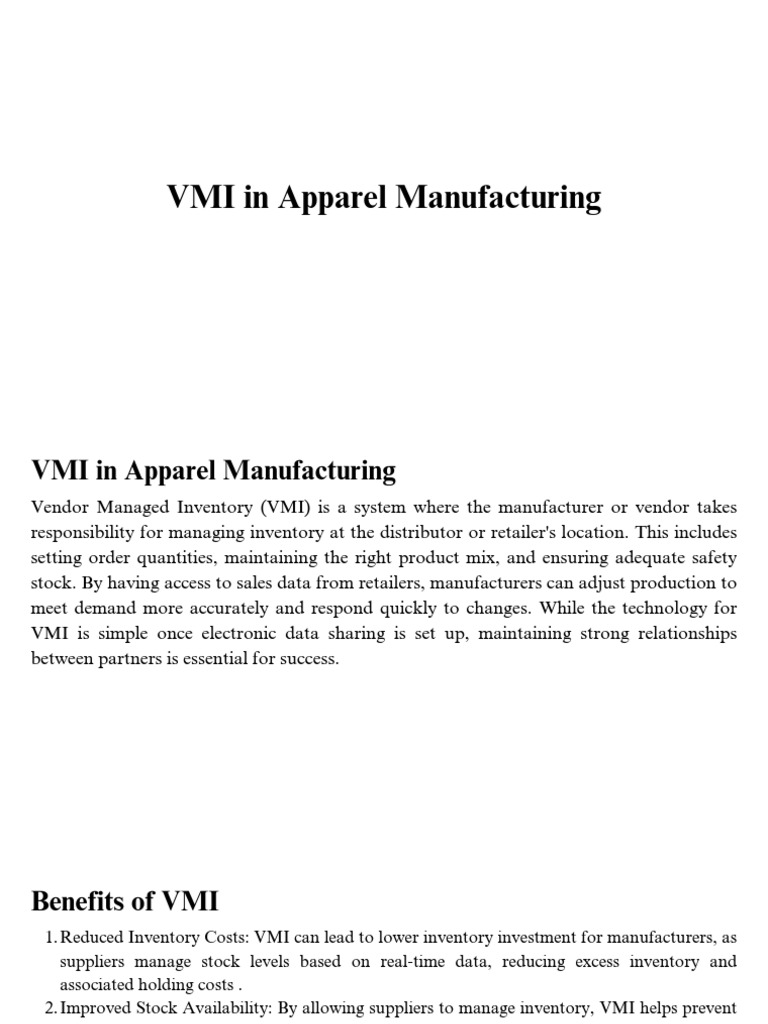 VMI (1) | PDF | Inventory | Supply Chain Management