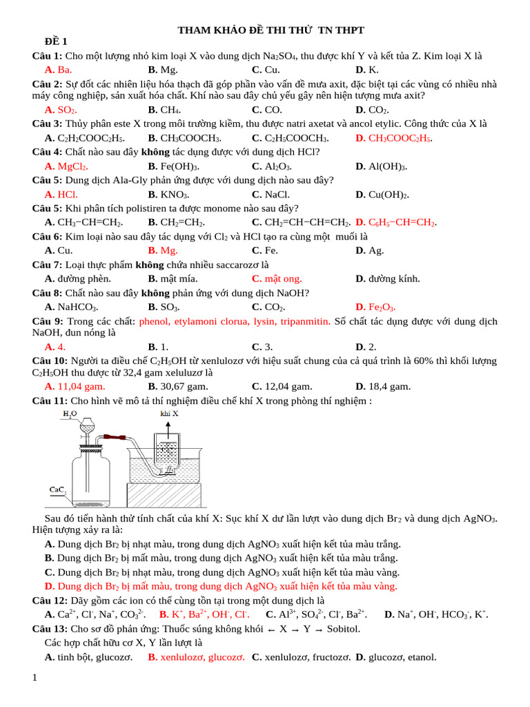 THAM KHẢO ĐỀ THI THỬ TN THPT | PDF