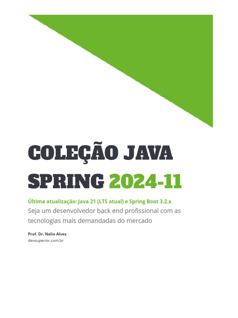 Formação Completa em Java Spring 2024 | PDF | Aprendizado | No SQL