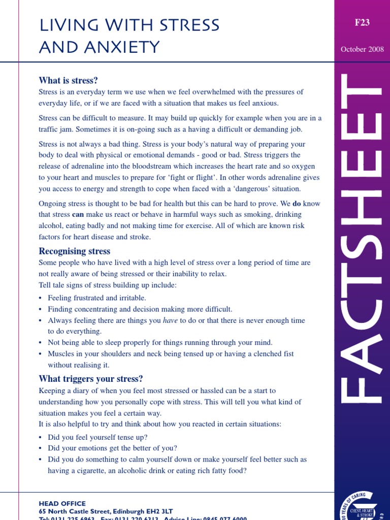 Managing Stress and Anxiety Effectively | PDF | Anxiety | Panic Attack