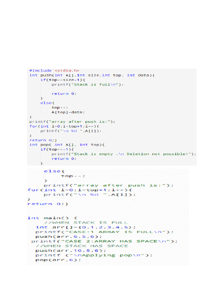 Push and Pop in Stack | PDF