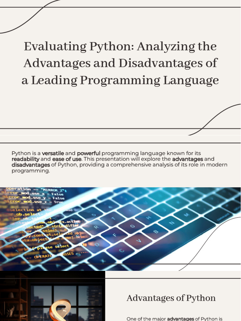 Slidesgo Evaluating Python Analyzing The Advantages and Disadvantages ...
