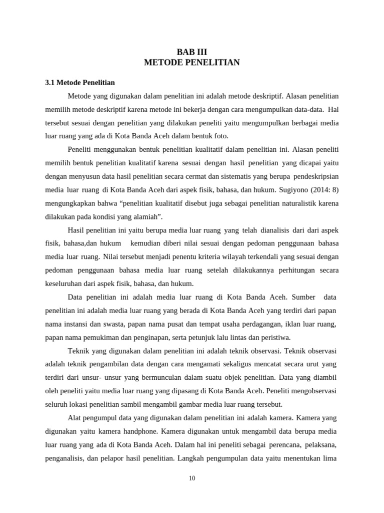 Bab Iii Metode Penelitian | PDF