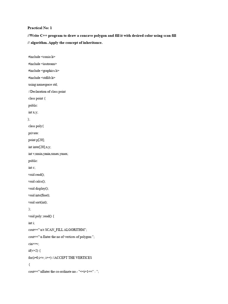 C++ Polygon Drawing and Transformations | PDF | C++ | Software Engineering
