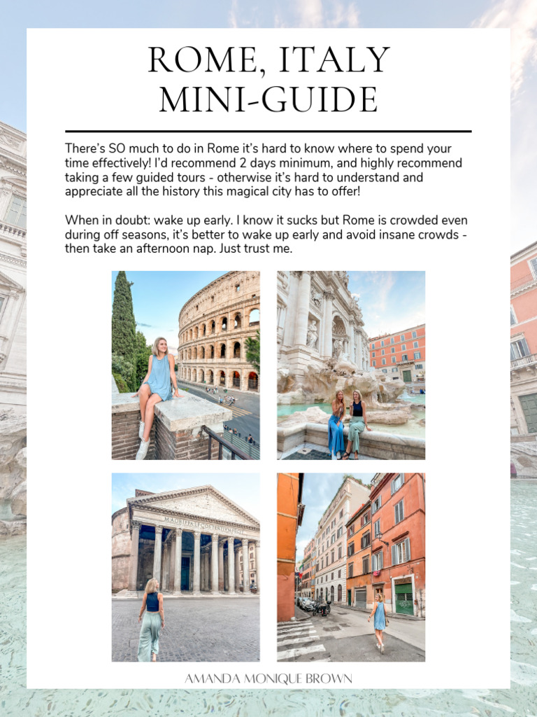 Rome Travel Mini-Guide | PDF | Rome | Hospitality Industry