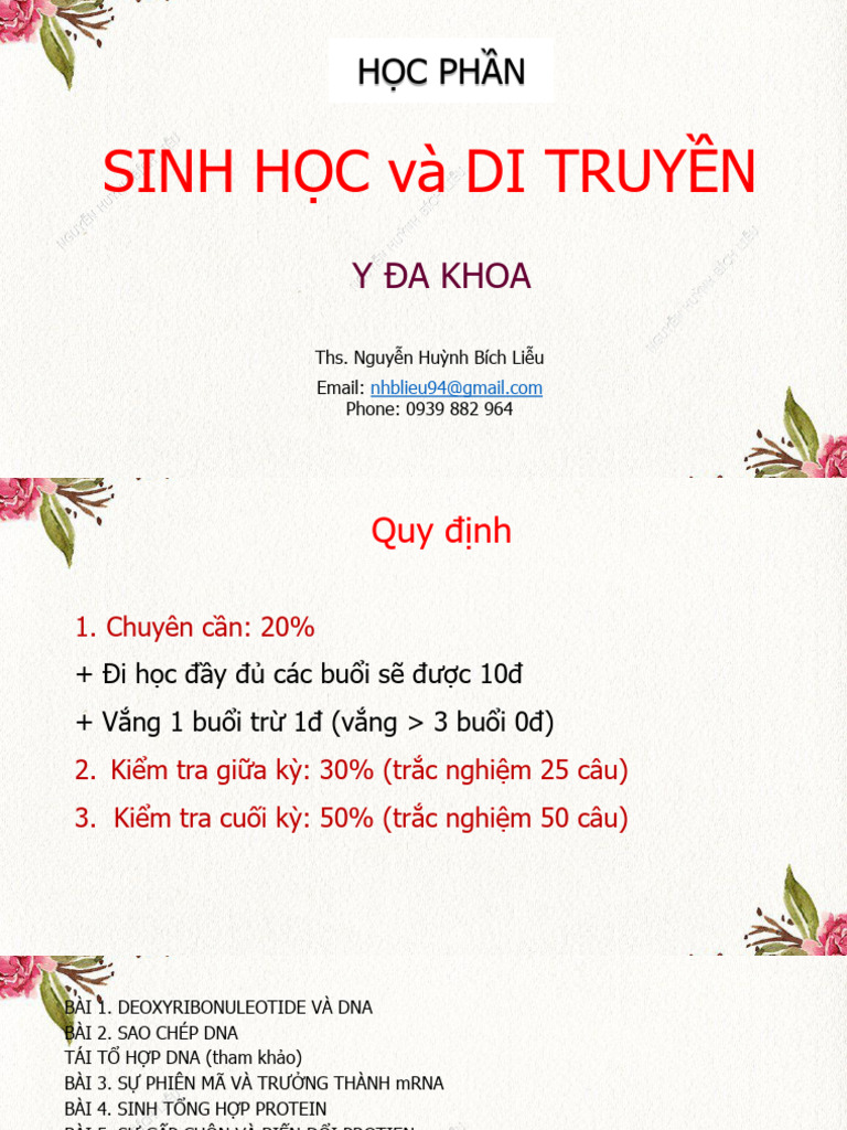 Bai Giang Sinh Hoc Va Di Truyen - File PowerPoint | PDF