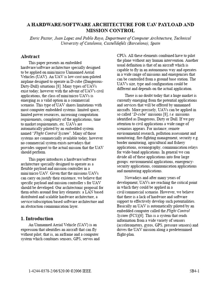 UAV Mission Control Architecture Design | PDF | Unmanned Aerial Vehicle ...