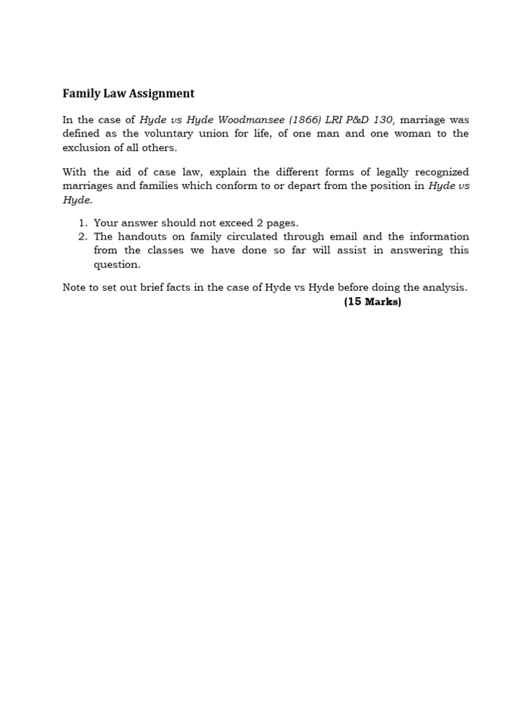 Legal Definitions of Marriage and Family | PDF