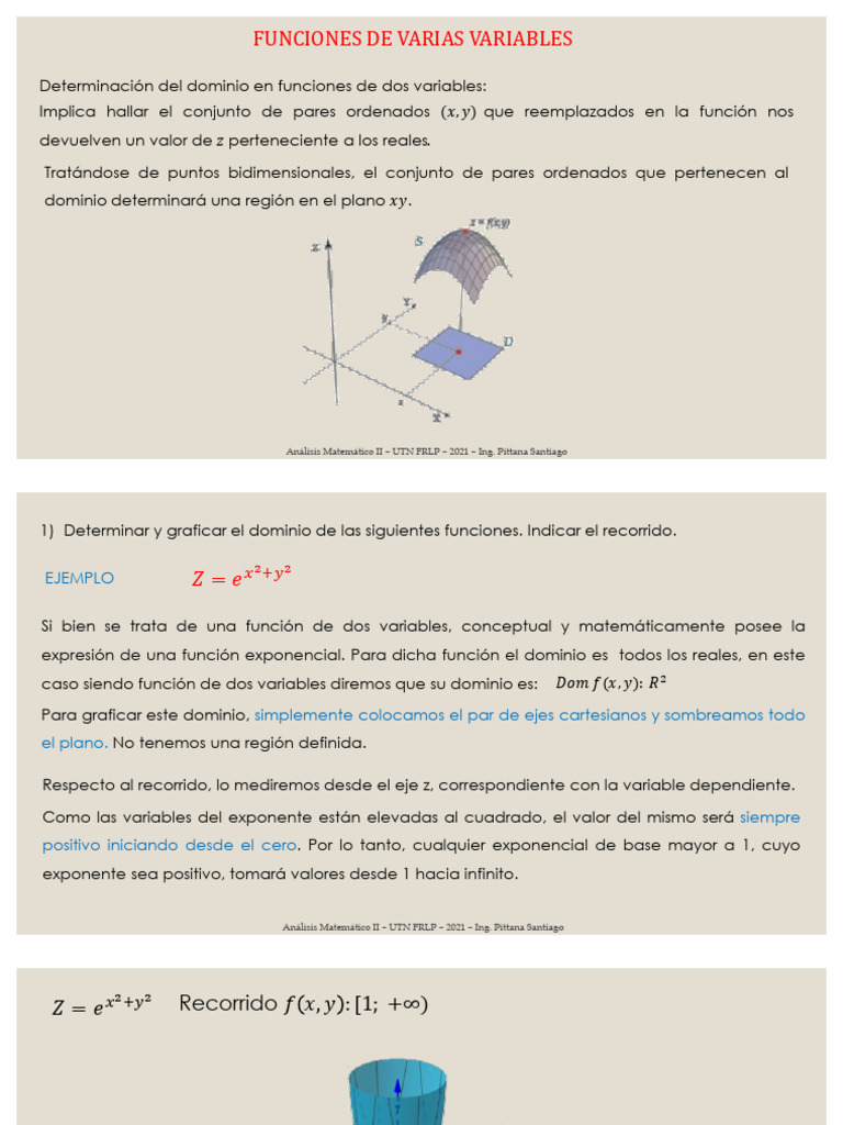 5 - Funciones de Varias Variables PRACTICA | PDF | Logaritmo | Función ...