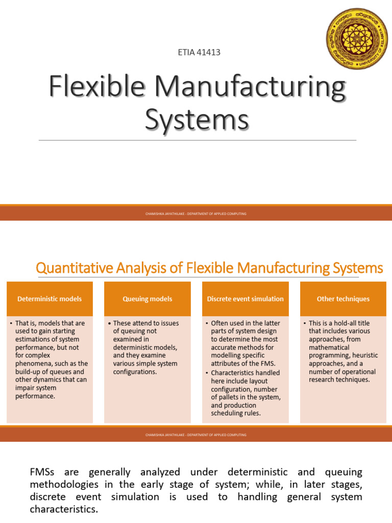 Flexible Manufacturing Systems (Part 2) | PDF | System