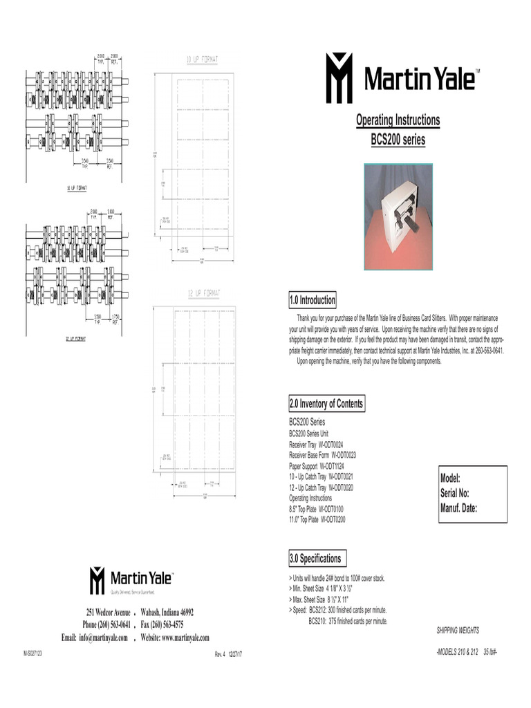 M S027123 BCS 200 Series Man R4 - SK | PDF | Manufactured Goods | Equipment