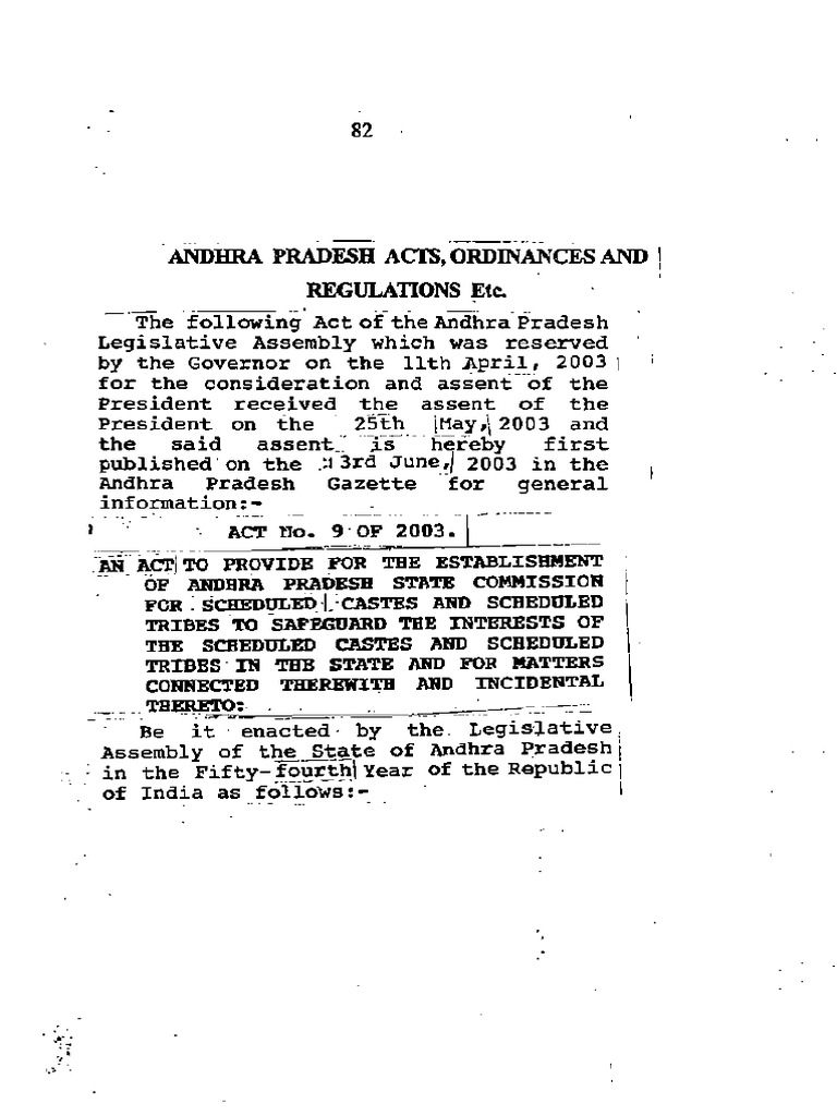 AP SCC Act 2003 of 9 | PDF | Governance | Government