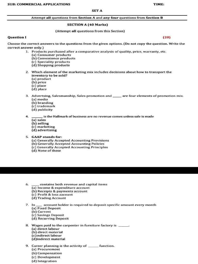 CAS practise paper | PDF | Marketing | Banks