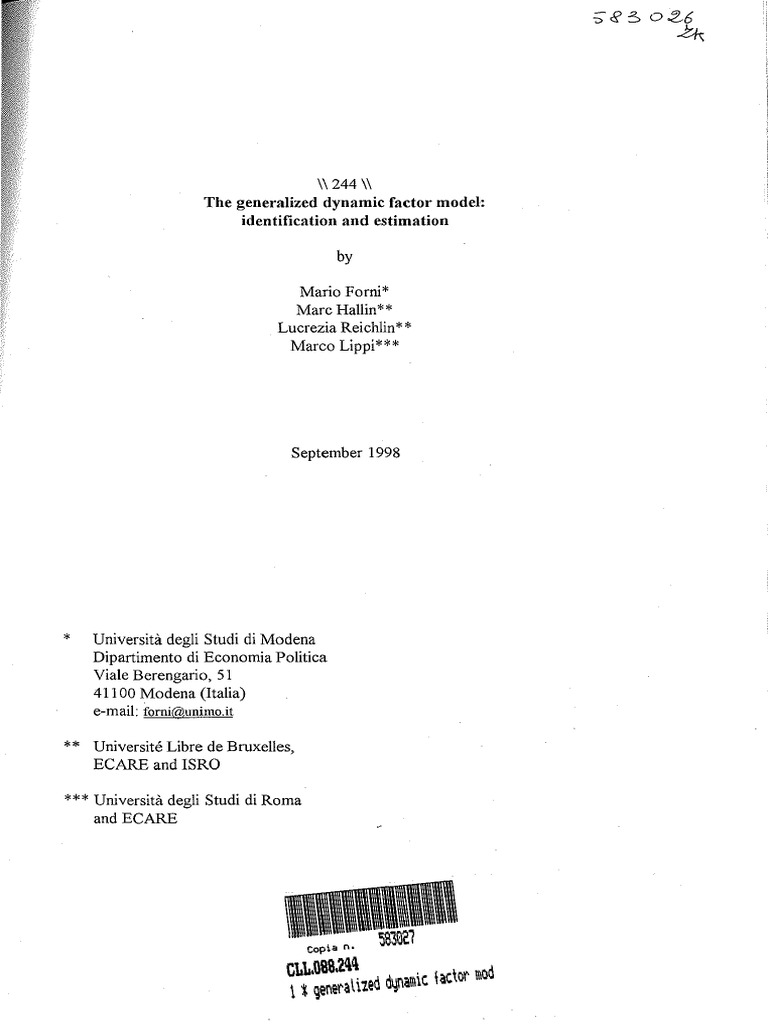 GDFM | PDF | Eigenvalues And Eigenvectors | Principal Component Analysis