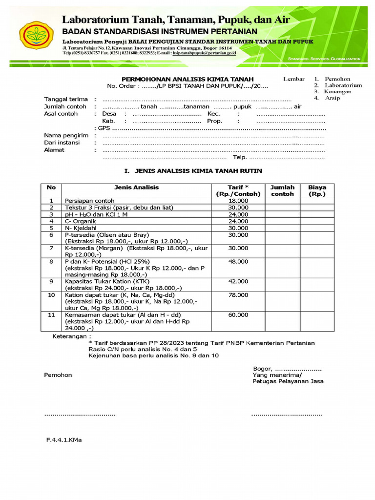 BSIP Lab Tanah, Tanaman | PDF