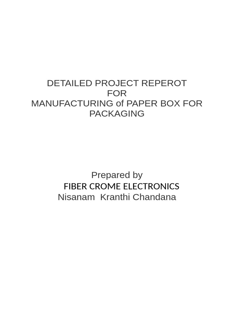 Paper Box Manufacturing Project Overview | PDF | Paperboard | Packaging ...
