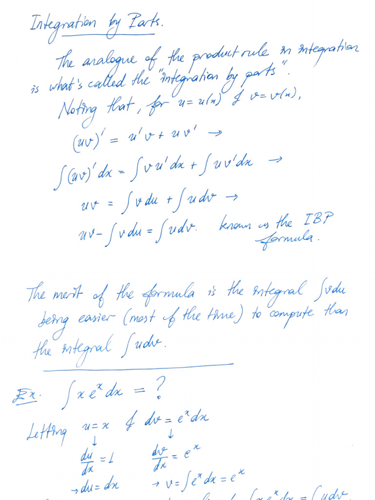 Fun Int A Int By Parts