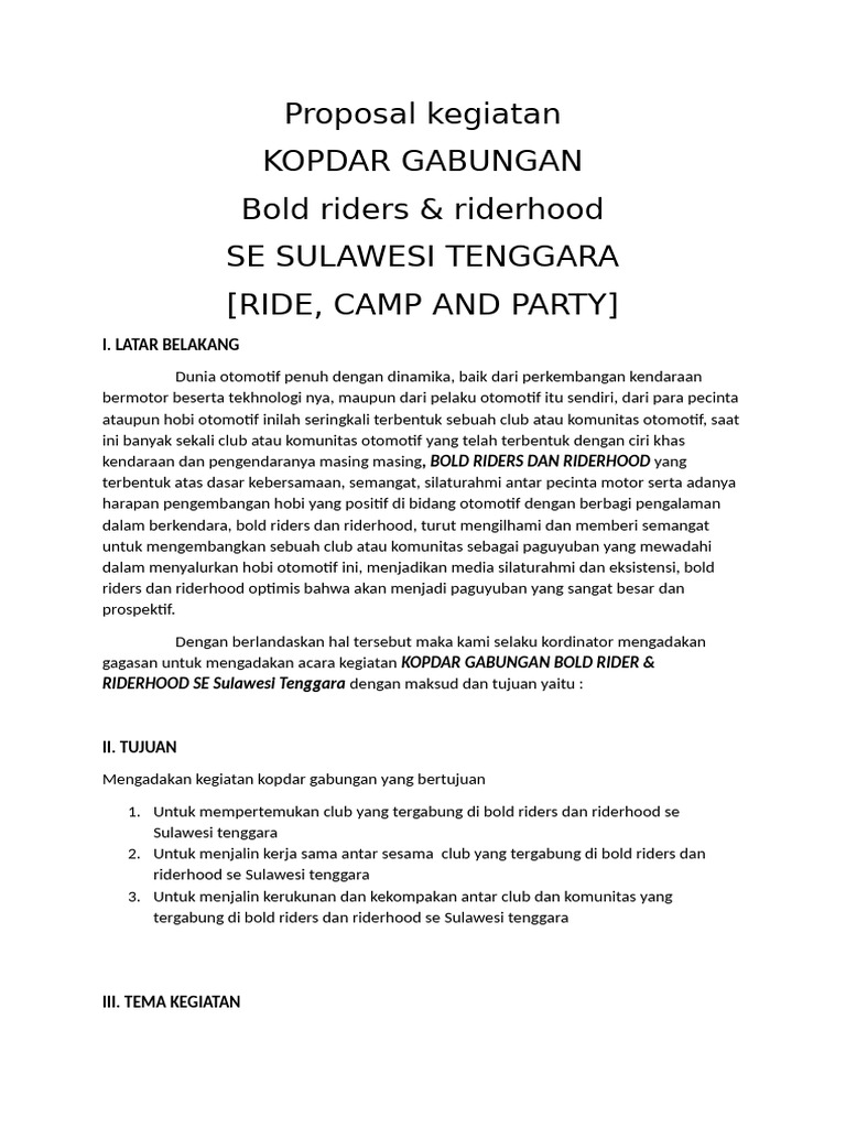 Kopdar Gabungan Bold Riders 2024 | PDF
