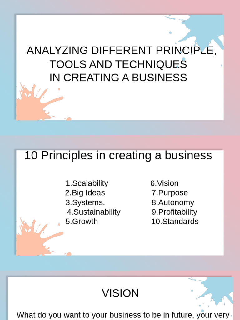 10 Principles for Business Creation | PDF