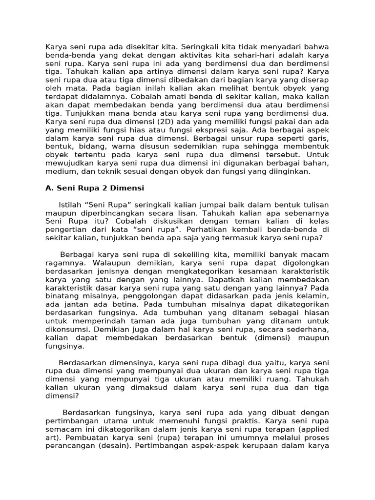 Seni Rupa 2 dimensi | PDF