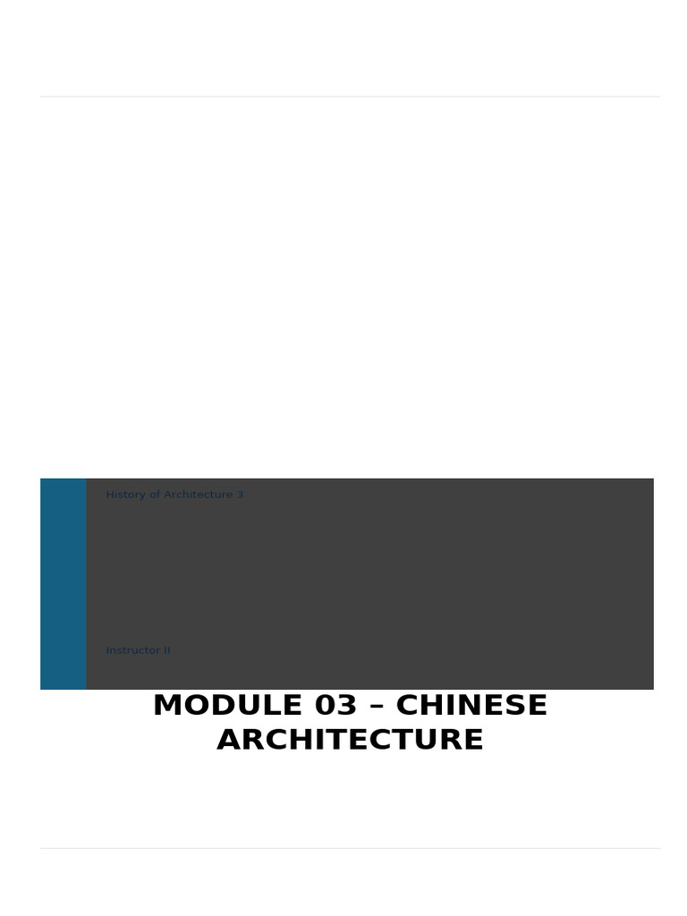 Ancient Chinese Architecture Overview | PDF