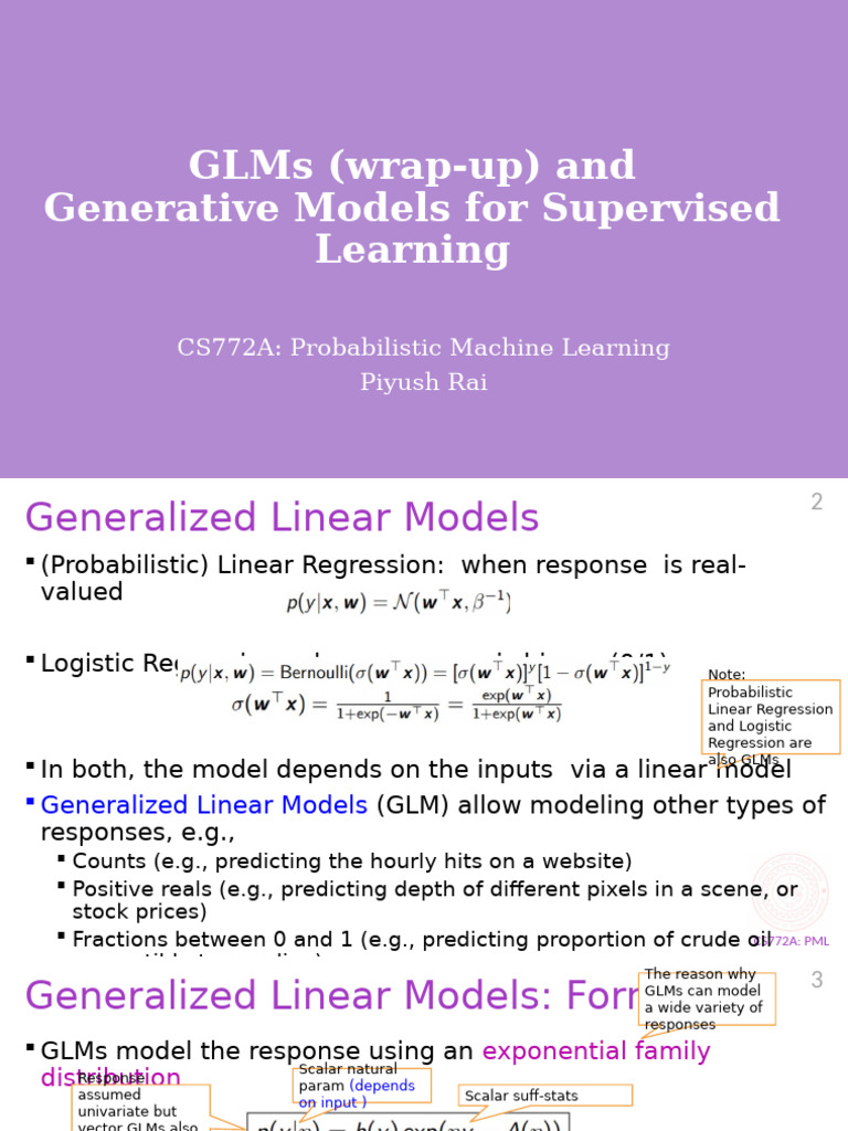 CS772-Lec8 | PDF | Logistic Regression | Regression Analysis