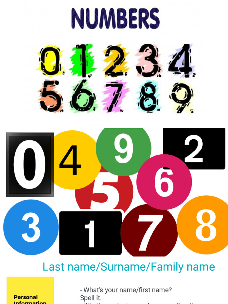 Numbers + Personal Information. | PDF