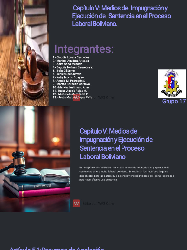Capitulo V Medios de Impugnacion y Ejecucion de Sentencia en El Proceso ...