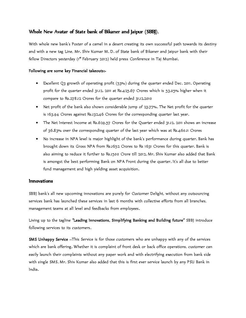 SBBJ's Innovative Banking Services Unveiled | PDF | Profit (Accounting ...