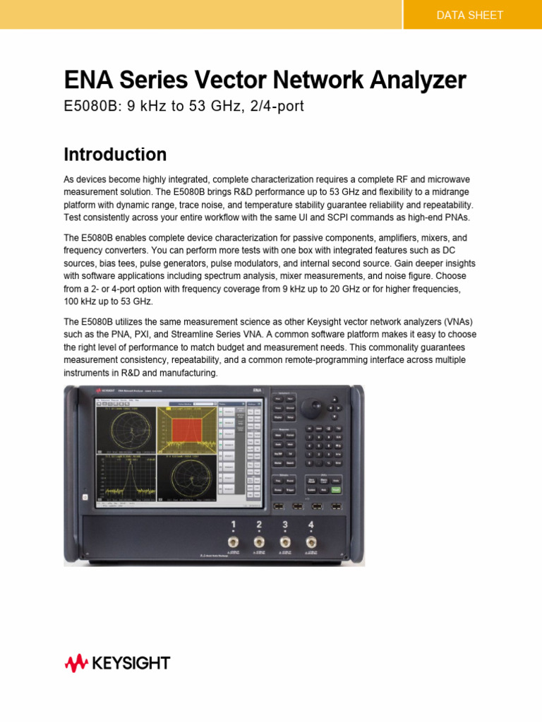 E5080B ENA Vector Network Analyzer | PDF | Hertz | Calibration