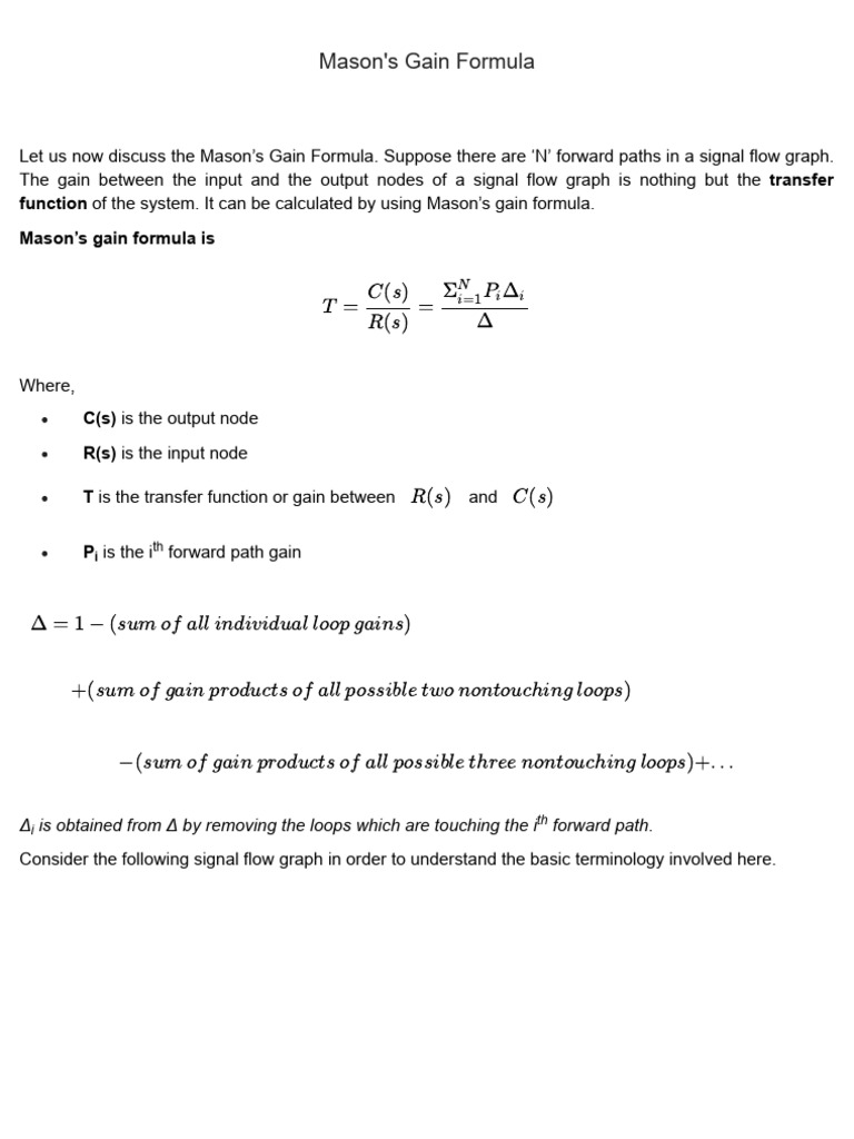 11-Mason's Gain Formula | PDF | Graph Theory | Telecommunications ...