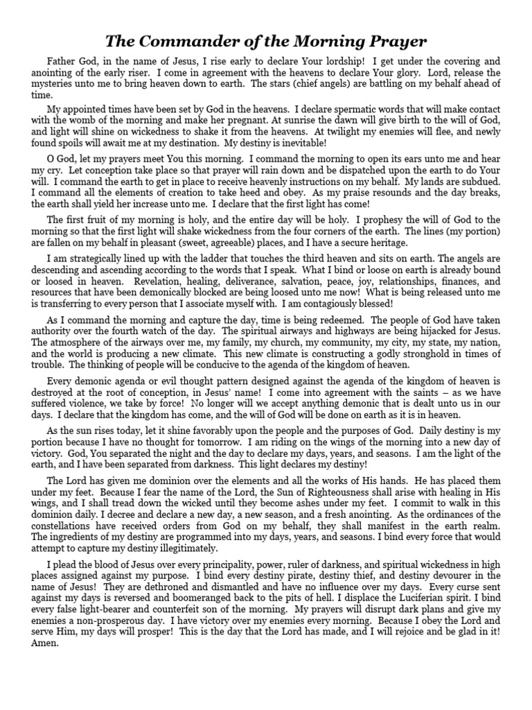 Commander of the Morning Prayer Guide PDF Gospel Of Matthew