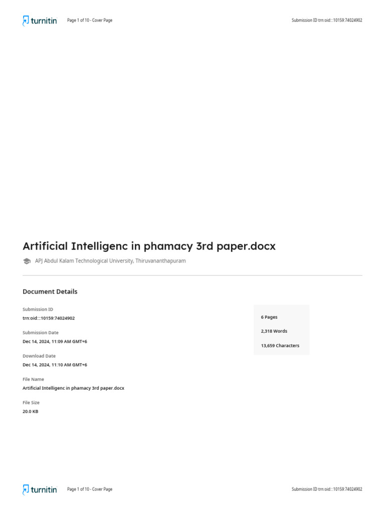 AI Applications in Pharmacy Overview | PDF | Artificial Intelligence ...