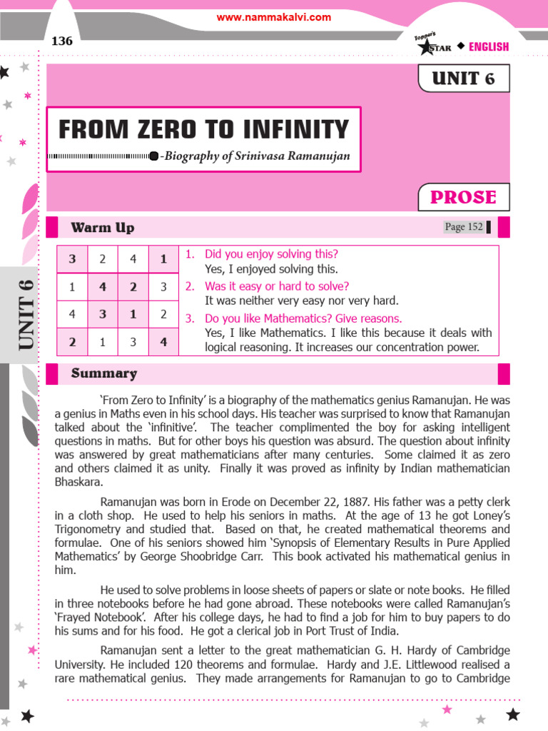 Ramanujan: From Zero to Infinity | PDF | Mahatma Gandhi | Mathematics