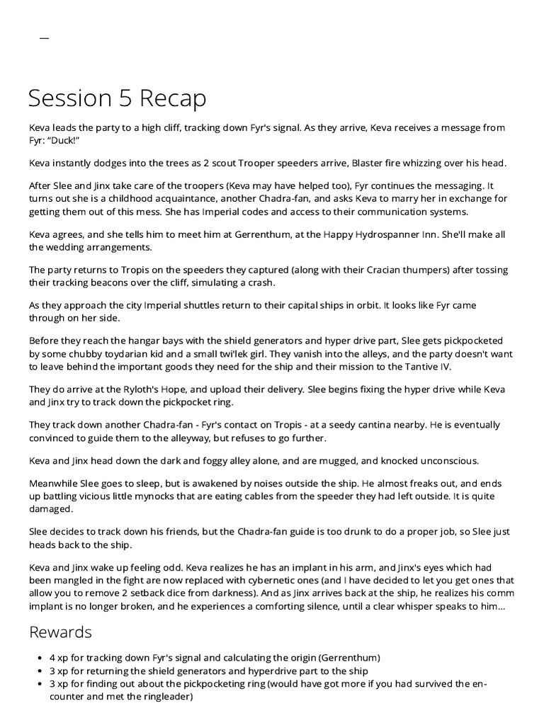 Session 5 Recap: Rewards | PDF
