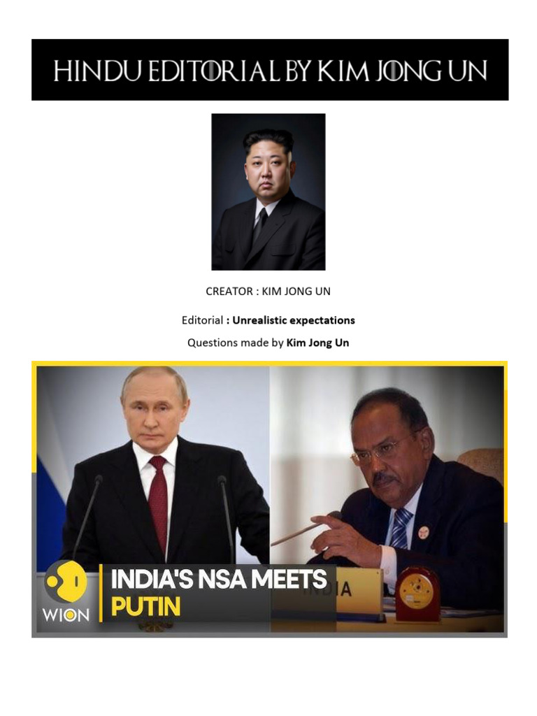 16 September Editorial (Unrealistic Expectations) | PDF | Vladimir ...