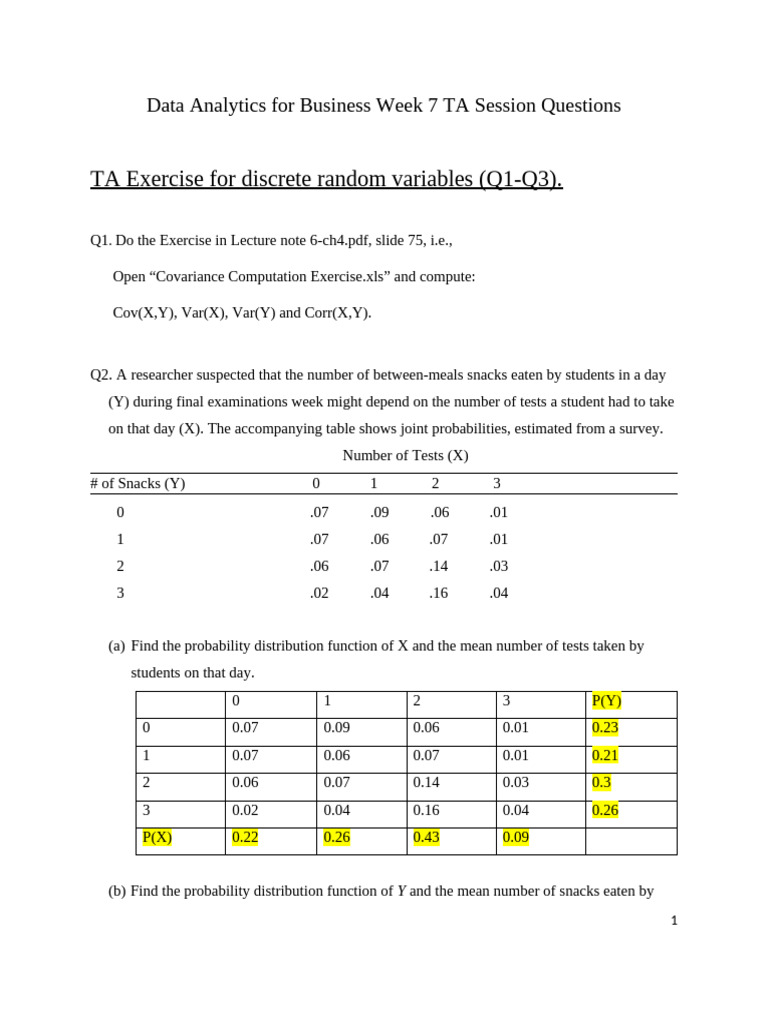 Business Data Analytics Exercises | PDF | Standard Deviation | Normal ...