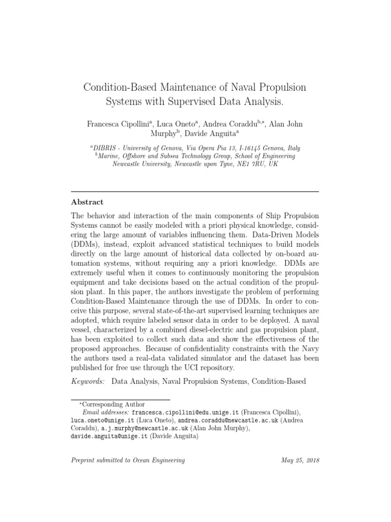 Condition-Based Maintenance for Naval Systems | PDF | Mean Squared ...