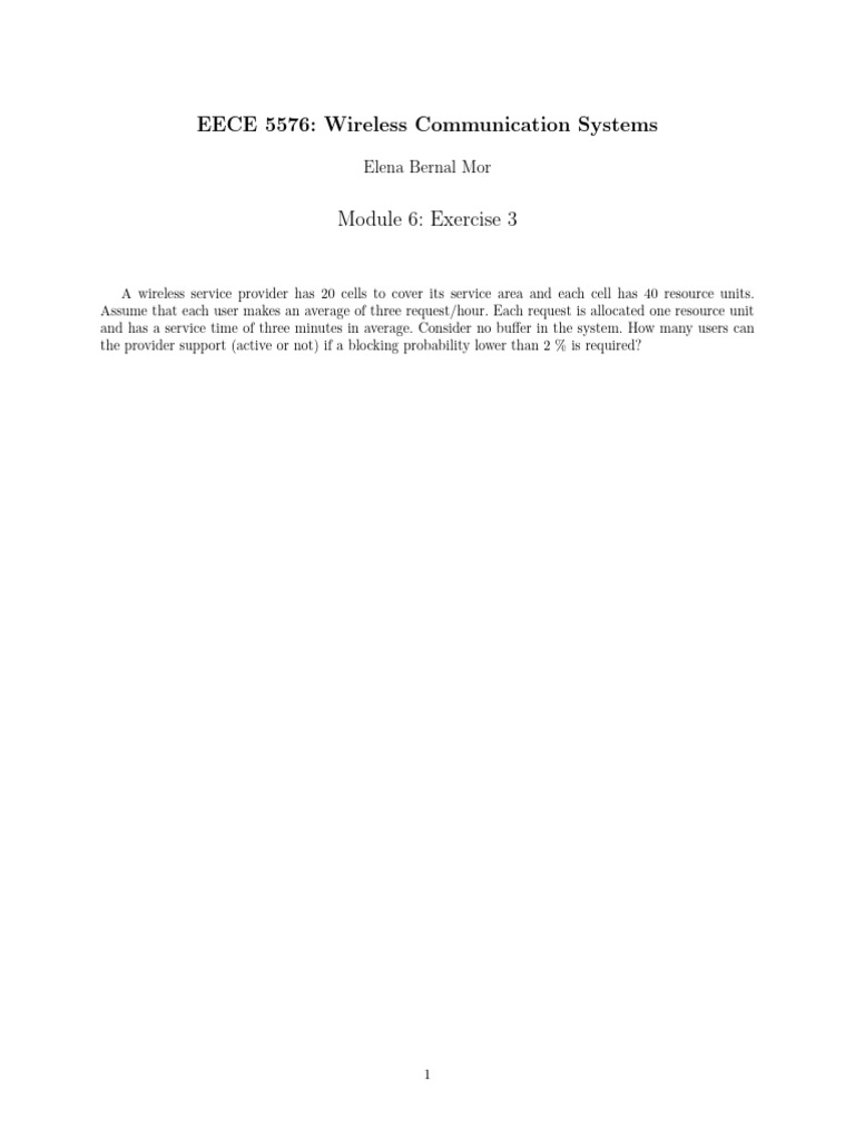 Class Exercise 2 - ErlangB | PDF